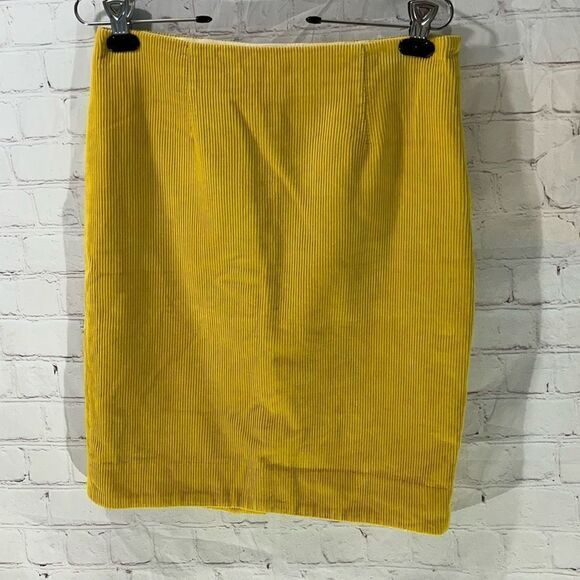 Maeve Yellow Corduroy Yellow Pencil Skirt - Picture 1 of 6